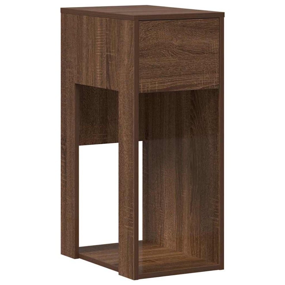 (brown oak) vidaXL Computer Tower Stand With Drawer Old Wood 30x44x74 Cm Pc Tower Stand