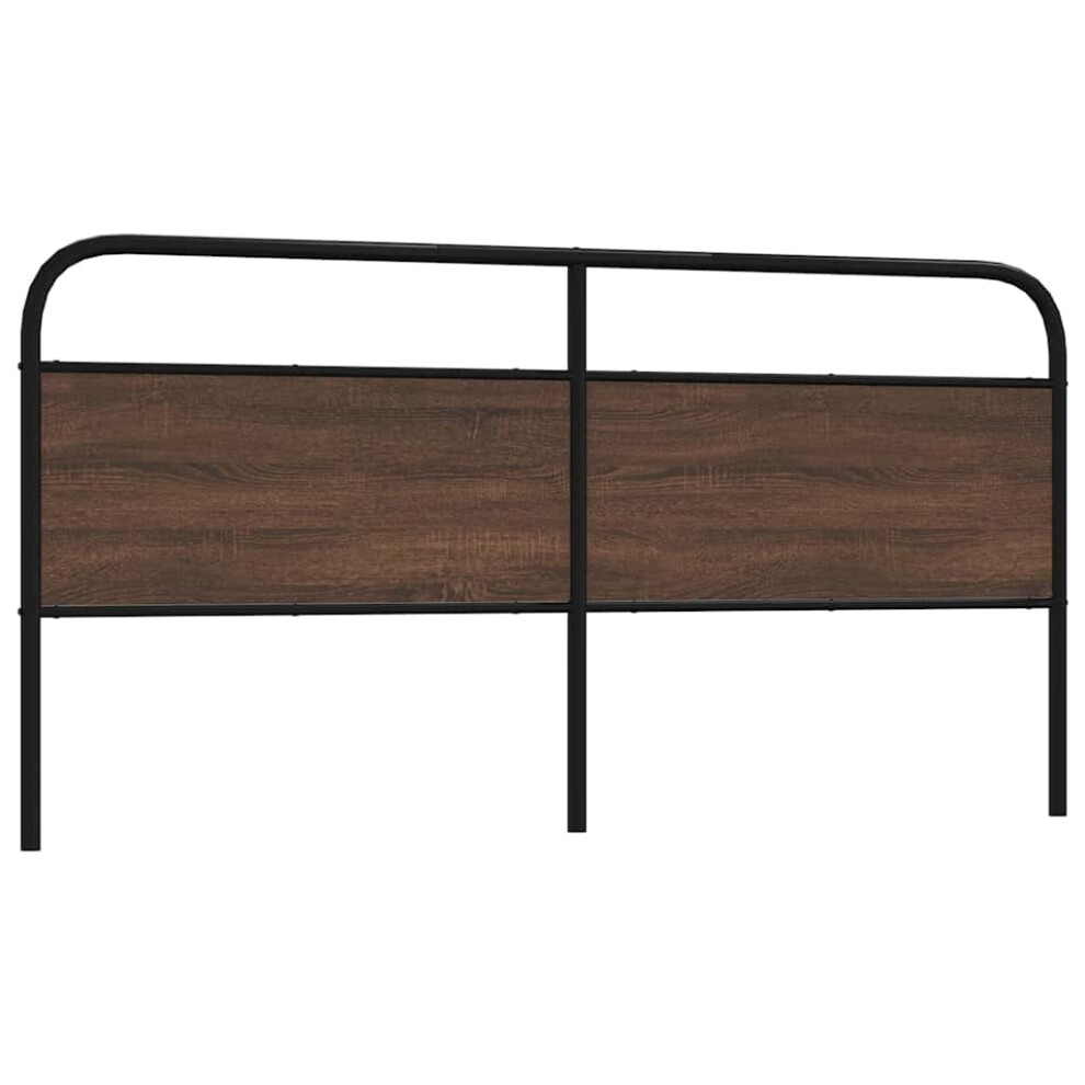 (brown oak, 180 cm) vidaXL Headboard Bed Header Bedroom Bed Headboard Steel and Engineered Wood