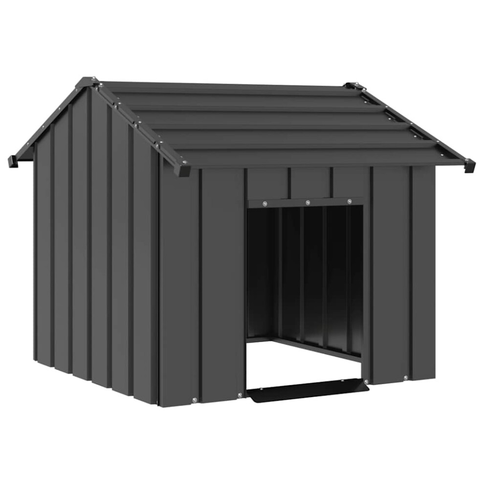 (anthracite, 85 x 107 x 81 cm) vidaXL Dog House with Roof 85x107x81 cm Galvanised Steel doghouse dog cage