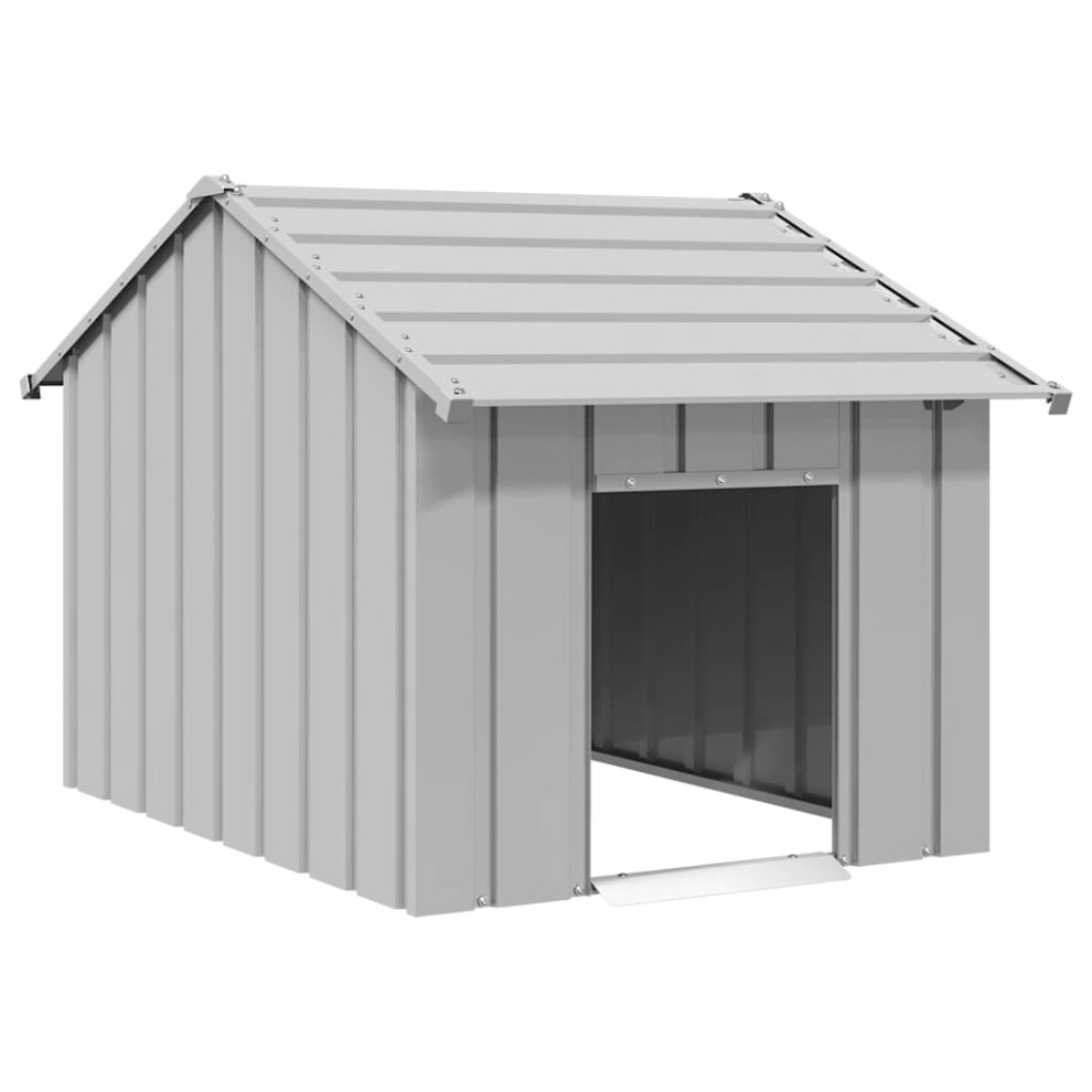 (grey, 83 x 130 x 85 cm) vidaXL Dog House with Roof 85x107x81 cm Galvanised Steel doghouse dog cage