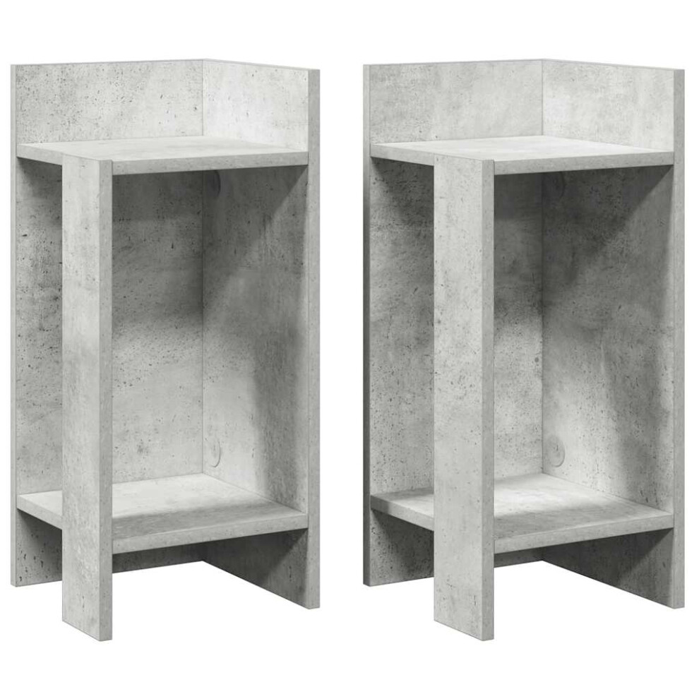 (concrete grey, 2 pcs) vidaXL Side Tables With Shelf Hallway Tea End Table Centre Accent Sofa Table