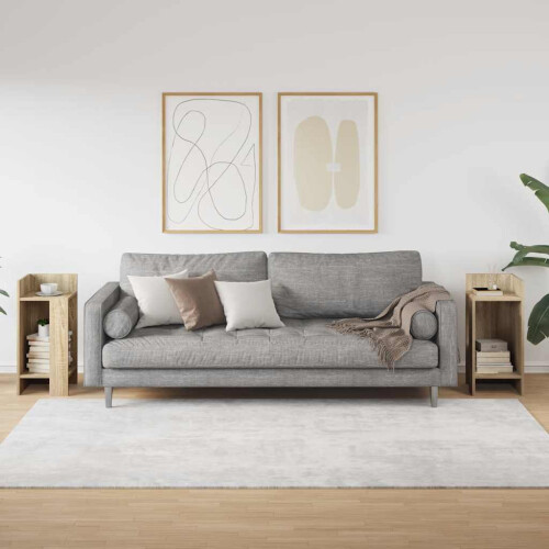 VidaXL (sonoma oak, 2 pcs) vidaXL Side Tables with Shelf Hallway Tea End Table Centre Accent Sofa Table 2