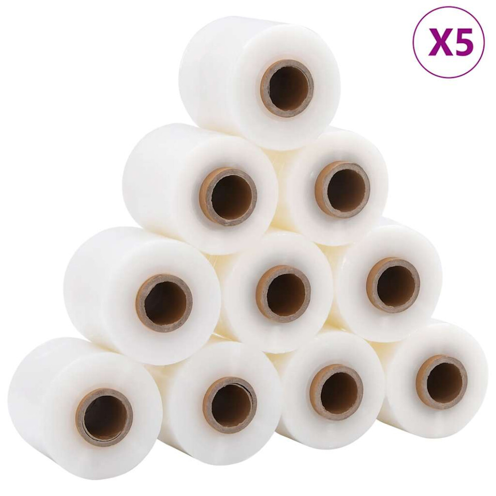 Vidaxl (Transparent, 10 Cm X 150 M/ 50 Pcs) Stretch Films 10 Pcs 23 Âµm 10 Cm X 300 M Packaging Film Black