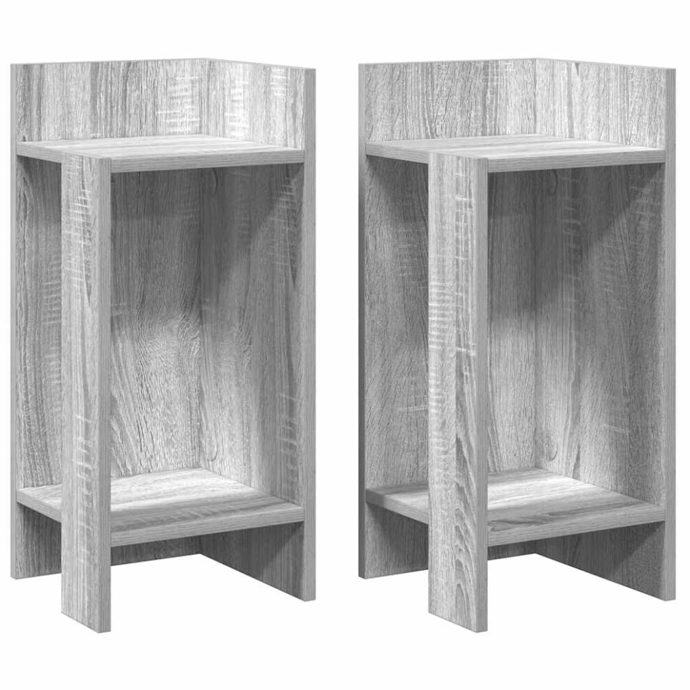 Vidaxl (Grey Sonoma, 2 Pcs) Side Tables With Shelf Hallway Tea End Table Centre Accent Sofa Table