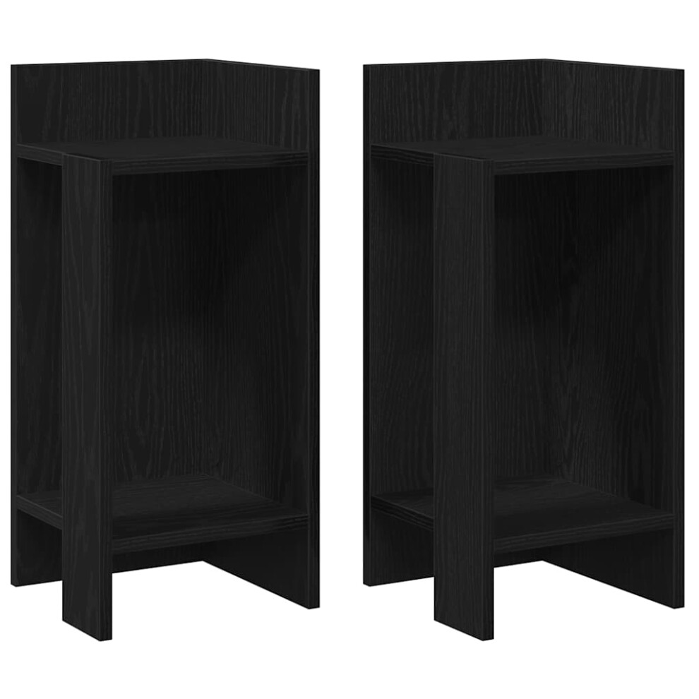 (black, 2 pcs) vidaXL Side Tables with Shelf Hallway Tea End Table Centre Accent Sofa Table