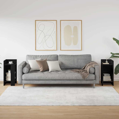 VidaXL (black, 2 pcs) vidaXL Side Tables with Shelf Hallway Tea End Table Centre Accent Sofa Table 2