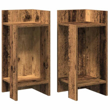 vidaXL Beistelltische 2 Stk. mit Ablage Altholz-Optik 25,5x27x60 cm
