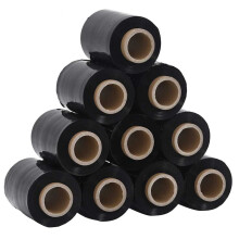 (black, 10 cm x 300 m/ 10 pcs) vidaXL Stretch Films 10 pcs Black 23 µm 10 cm x 300 m packaging film