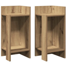 vidaXL Beistelltische 2 Stk. mit Ablage Artisan-Eiche 25,5x27x60 cm