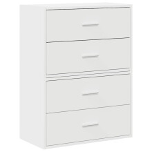 (white, 2 pcs) vidaXL Cabinets with 2 Drawers Cupboard Sideboard Highboard Engineered Wood