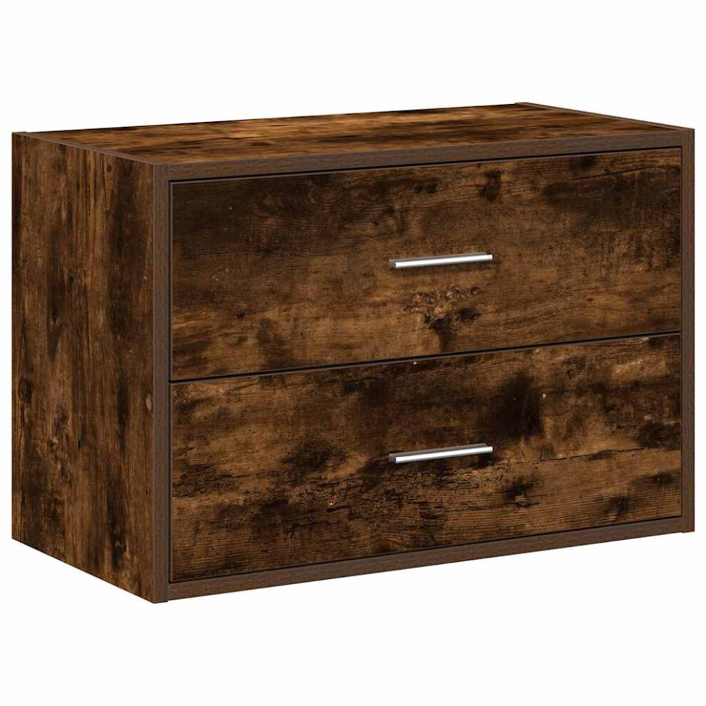 New Vidaxl (Smoked Oak, 1 Pcs) Cabinets With 2 Drawers Cupboard Sideboard Highboard Engineered Wood 858829