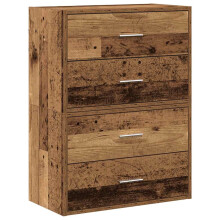 (old wood, 2 pcs) vidaXL Cabinets with 2 Drawers Cupboard Sideboard Highboard Engineered Wood
