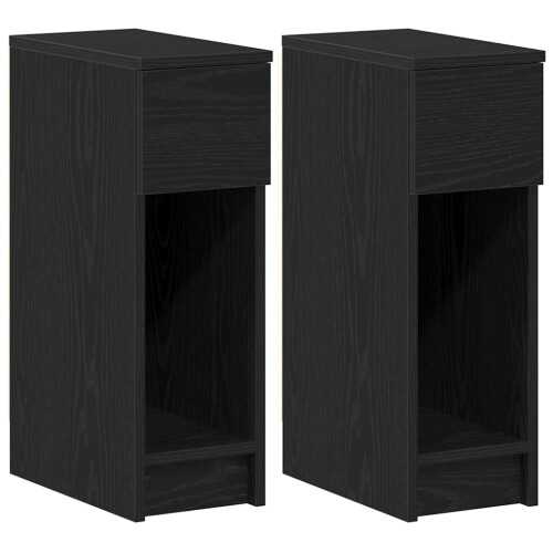 VidaXL vidaXL Nachttische mit Schublade 2Stk. Schwarz Eichen-Optik 20x36x60cm 1