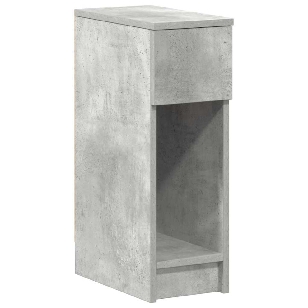 Vidaxl (Concrete Grey, 1 Pcs) Bedside Cabinets With Drawer 2 Pcs Smoked Oak 20X36x60 Cm Bedside Table