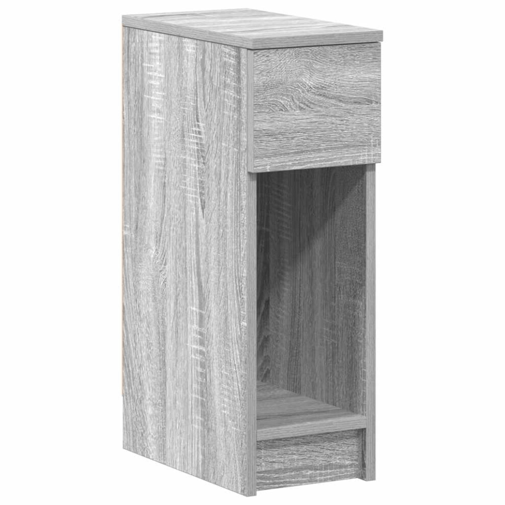 (grey sonoma, 1 pcs) vidaXL Bedside Cabinets With Drawer 2 Pcs Smoked Oak 20x36x60 Cm Bedside Table