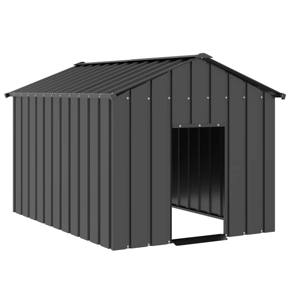 Vidaxl (Anthracite, 113 X 153 X 101 Cm) Dog House With Roof Pet House Dog Shelter Dog Kannel Galvanised Steel