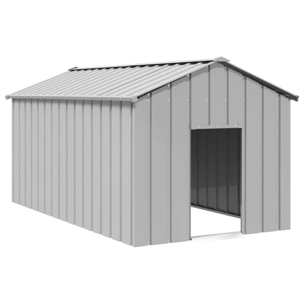 (grey, 114 x 202 x 101 cm) vidaXL Dog House with Roof Pet House Dog Shelter Dog Kannel Galvanised Steel