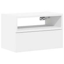 (white, 1 pcs) vidaXL Wall-mounted Bedside Cabinet Brown Oak 45x26x28.5 cm