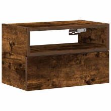 (smoked oak, 1 pcs) vidaXL Wall-mounted Bedside Cabinet Brown Oak 45x26x28.5 cm