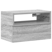 (grey sonoma, 1 pcs) vidaXL Wall-mounted Bedside Cabinet Brown Oak 45x26x28.5 cm