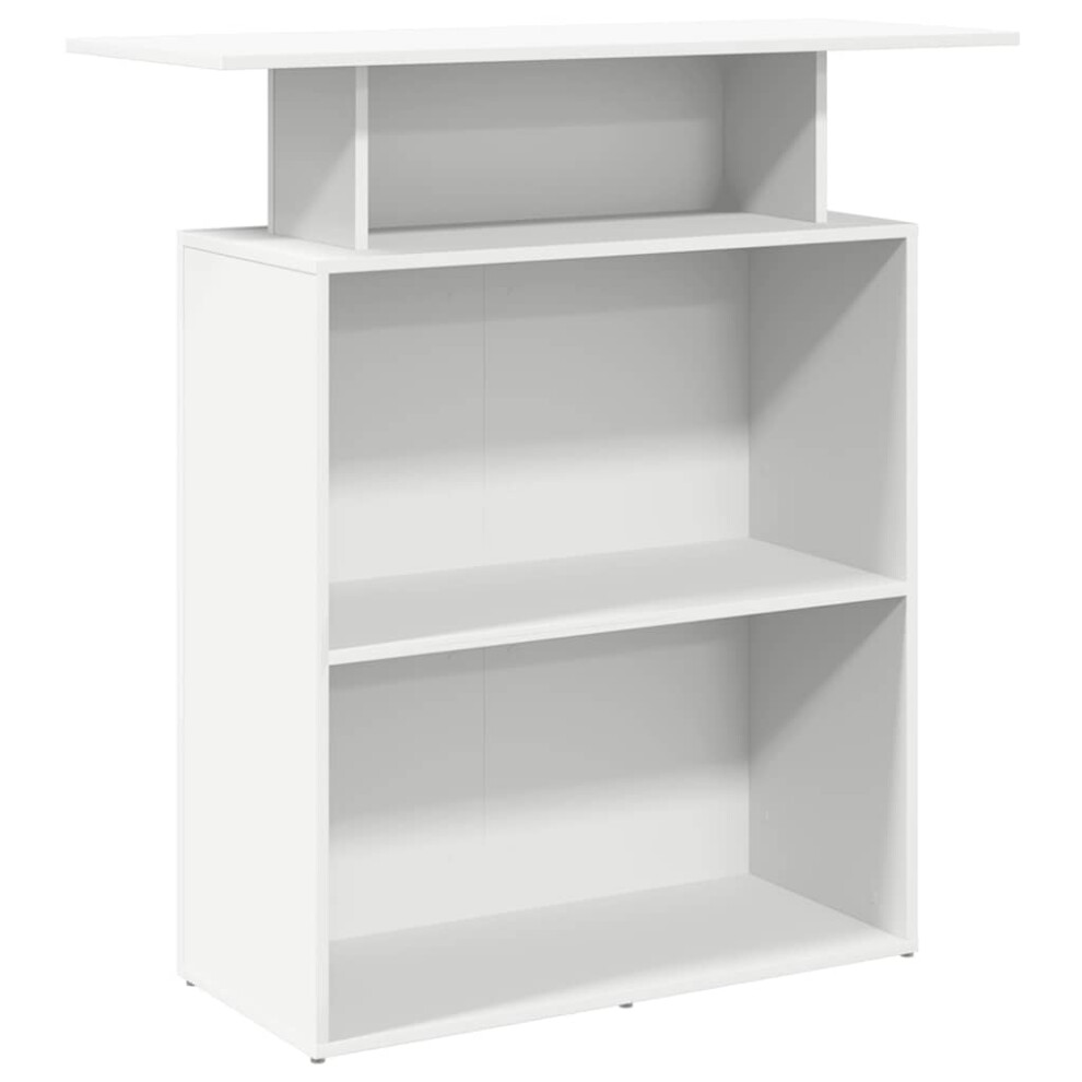 Vidaxl (White) Reception Desk Salon Reception Counter Desk Front Desk Engineered Wood White