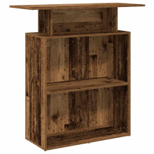 (old wood) vidaXL Reception Desk Salon Reception Counter Desk Front Desk Engineered Wood