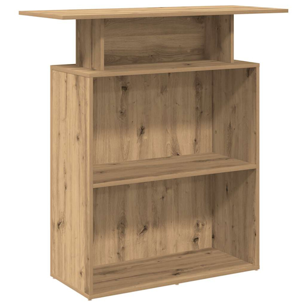 Vidaxl (Artisan Oak) Reception Desk Salon Reception Counter Desk Front Desk Engineered Wood