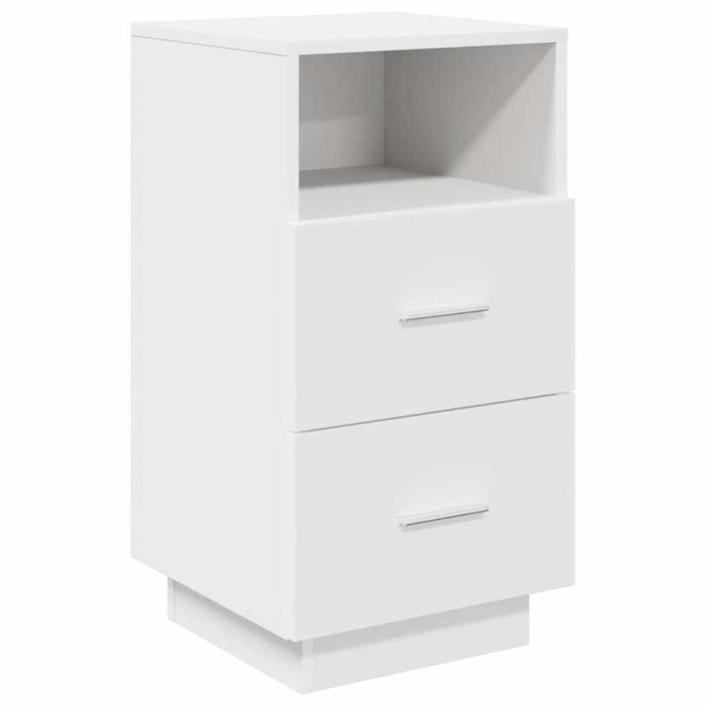 (White, 1 pcs) vidaXL Bedside Cabinets 2 Pcs With 2 Drawers White 36x36x68 Cm Bedside Table