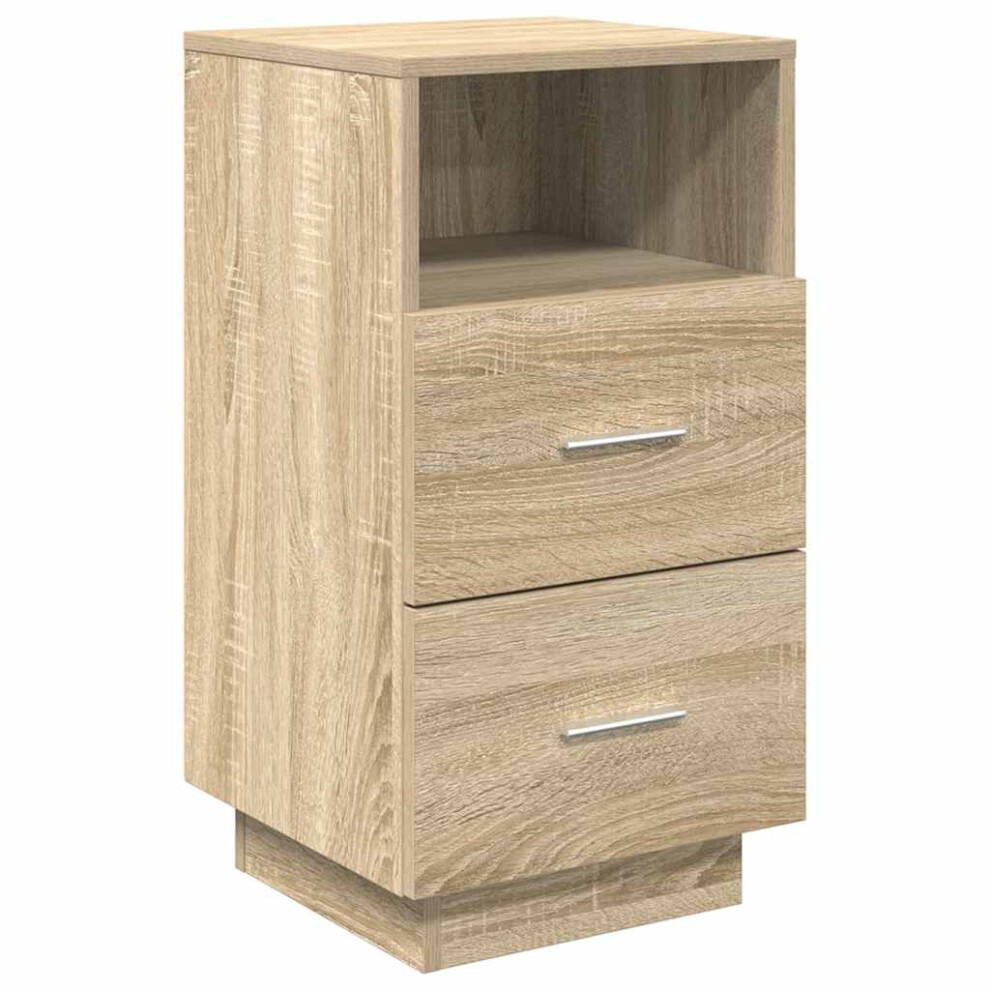 (Sonoma oak, 1 pcs) vidaXL Bedside Cabinets 2 Pcs With 2 Drawers White 36x36x68 Cm Bedside Table