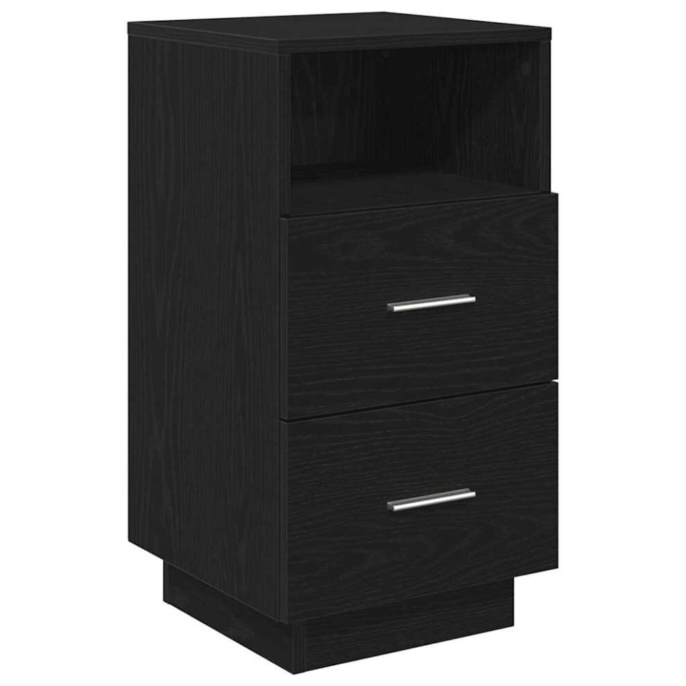 (Black, 1 pcs) vidaXL Bedside Cabinets 2 pcs with 2 Drawers White 36x36x68 cm bedside table