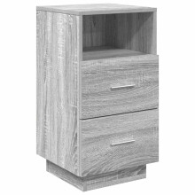 (Grey sonoma, 1 pcs) vidaXL Bedside Cabinets 2 pcs with 2 Drawers White 36x36x68 cm bedside table