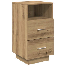 (Artisan oak, 1 pcs) vidaXL Bedside Cabinets 2 pcs with 2 Drawers White 36x36x68 cm bedside table