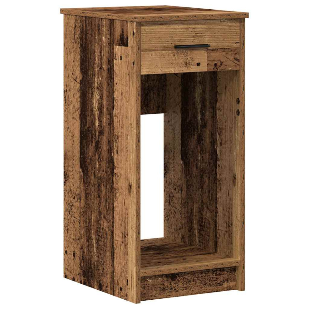 Vidaxl (Old Wood) Computer Tower Stand With Drawer Cpu Stand Cpu Holder Pc Holder Desk
