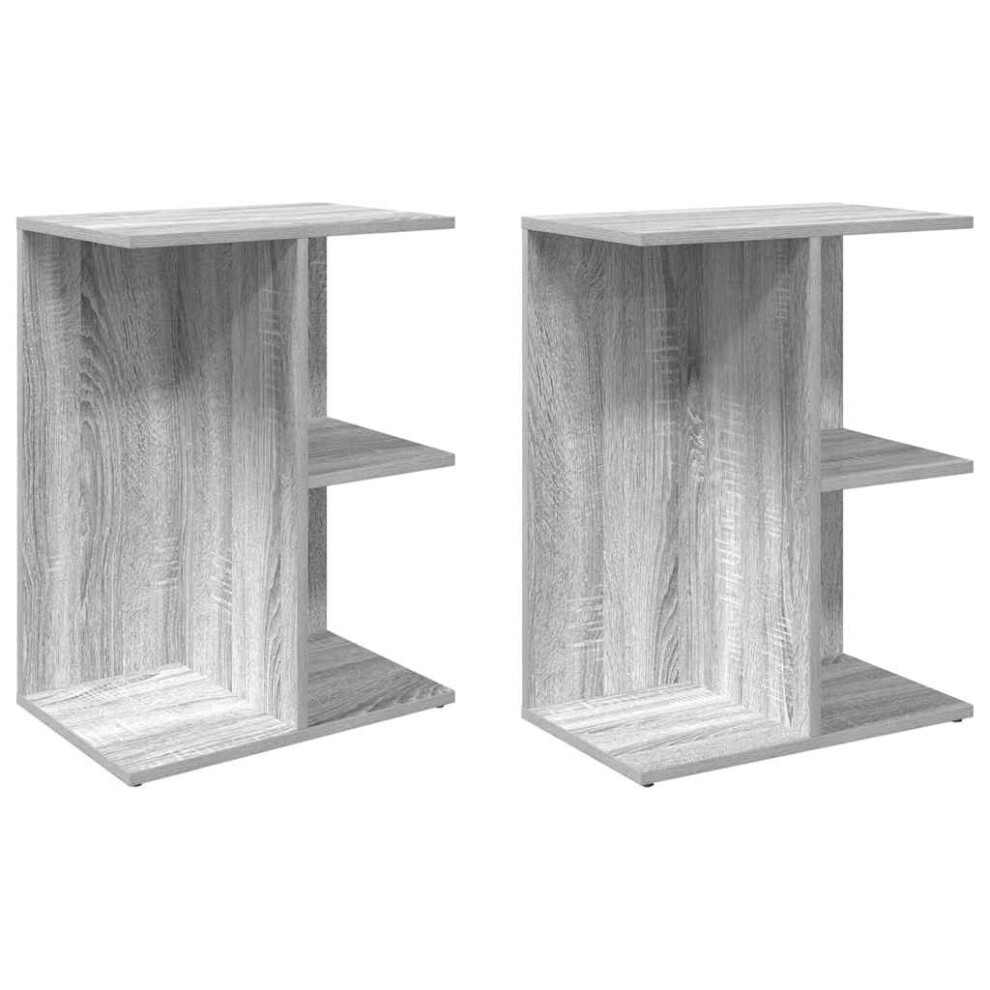 Vidaxl (Grey Sonoma, 2 Pcs) Bedside Tables Nightstand Bedroom Bed Table Side Table Engineered Wood