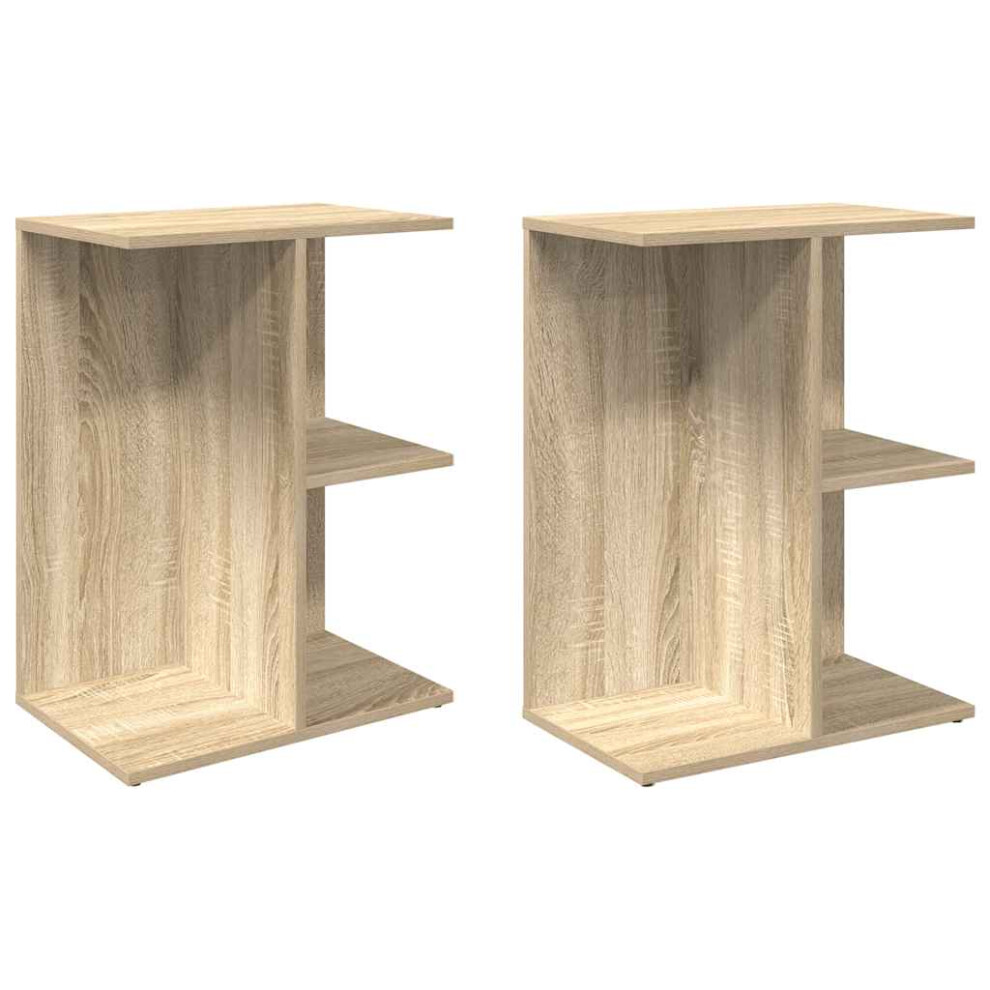 (sonoma oak, 2 pcs) vidaXL Bedside Tables Nightstand Bedroom Bed Table Side Table Engineered Wood