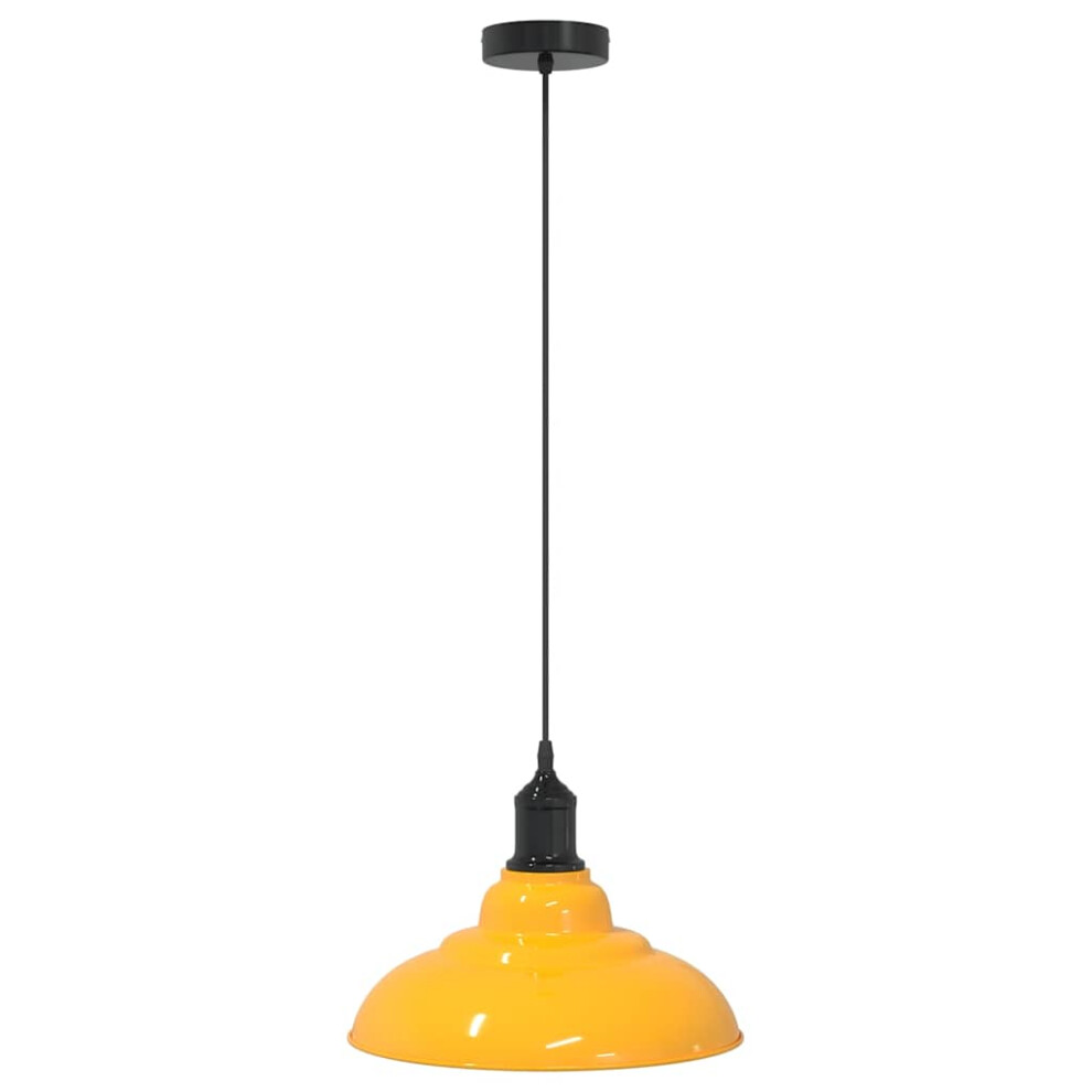 Vidaxl (Gloss Yellow) Pendant Lamp Height Adjustable E27 Gloss Grey Ã 31 Cm Metal