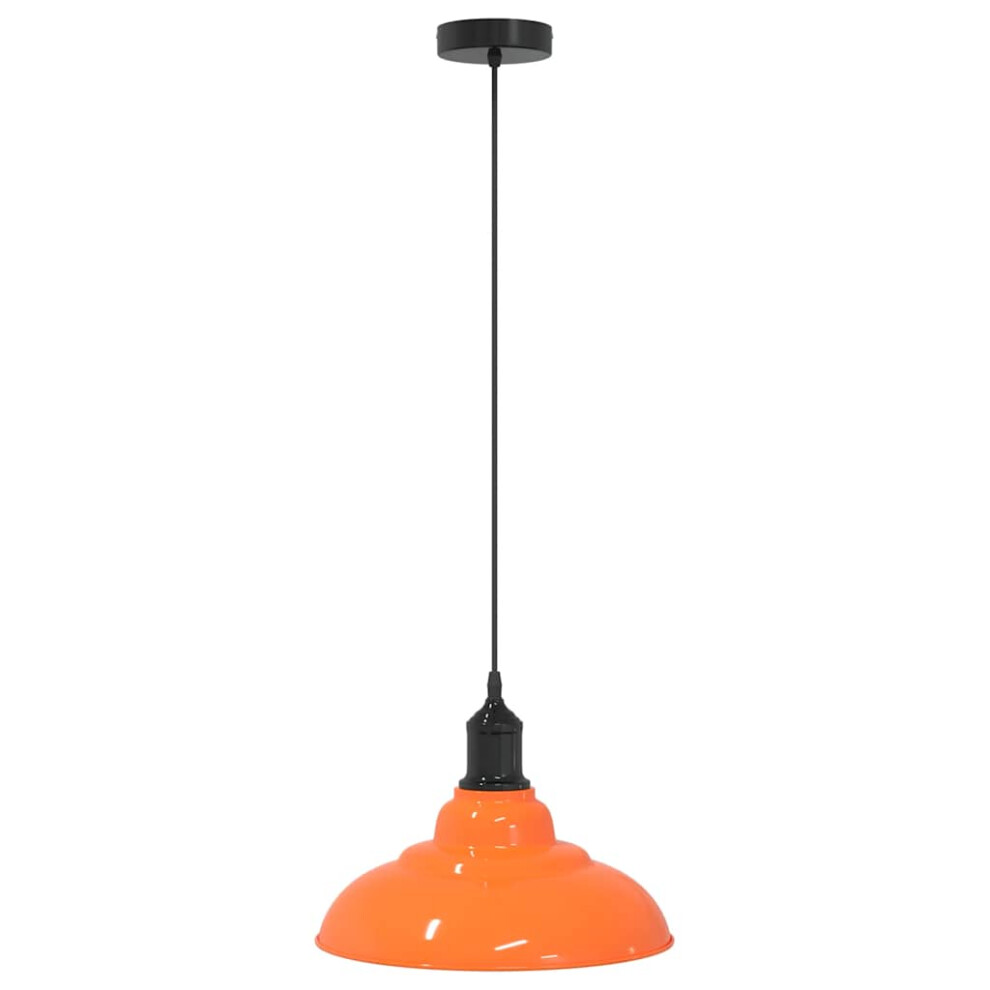 Vidaxl (Gloss Orange) Pendant Lamp Height Adjustable E27 Gloss Grey Ã 31 Cm Metal