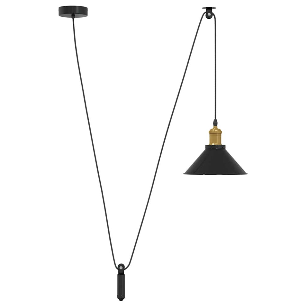 (gloss black) vidaXL Pendant Lamp Height Adjustable E27 Gloss Dark Blue Ã 22 cm Metal