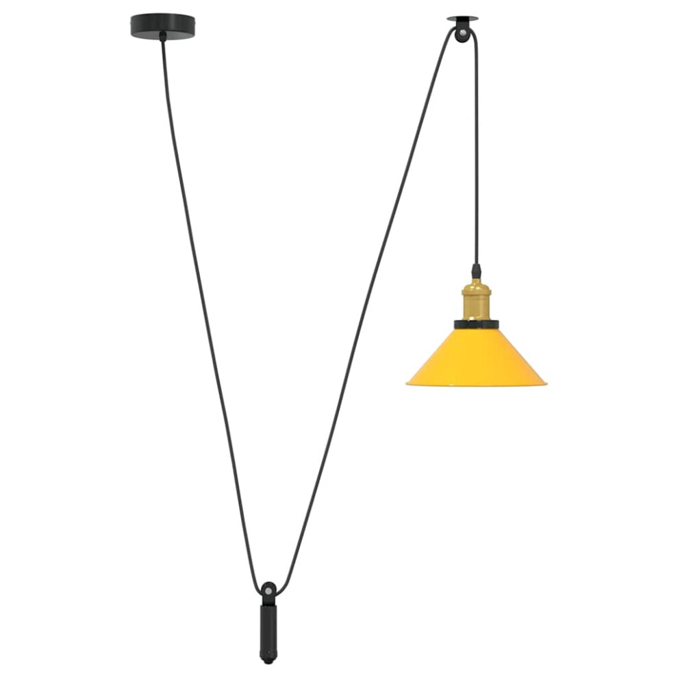 (gloss yellow) vidaXL Pendant Lamp Height Adjustable E27 Gloss Dark Blue Ã 22 cm Metal