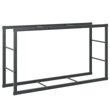 (110 x 30 x 61 cm) vidaXL Firewood Rack Fireplace Log Store Firewood Log Rack Holder Black Steel