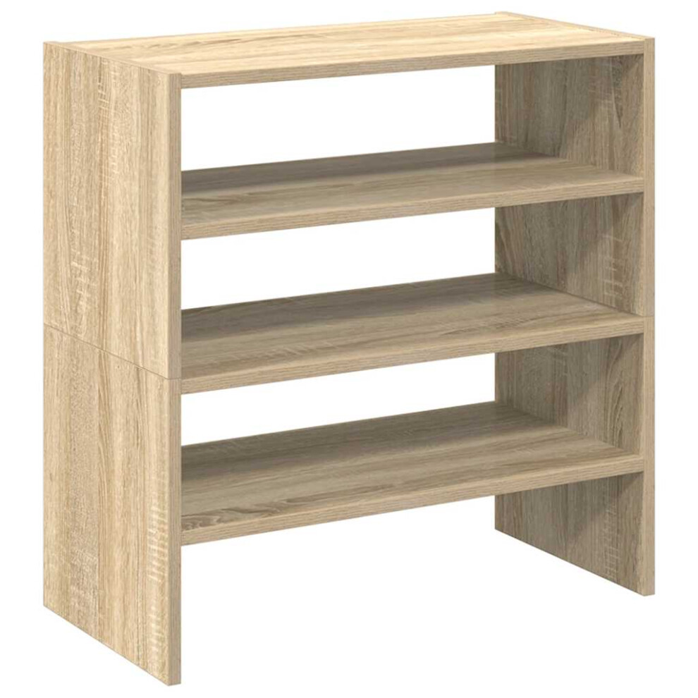 Vidaxl (Sonoma Oak, 2 Pcs) Shoe Racks Stackable Shoe Cabinet Shoe Storage Shelf Hallway Cupboard