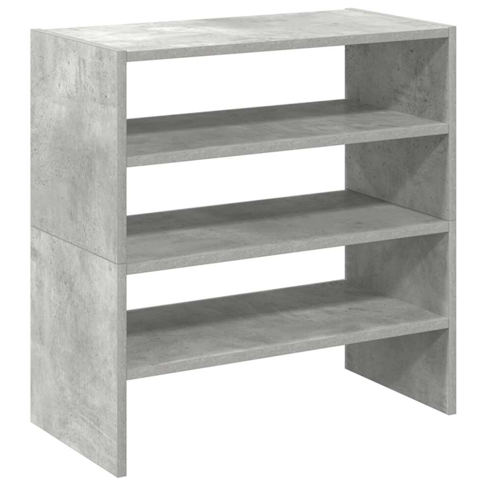 Vidaxl (Concrete 2 Pcs) Shoe Racks Stackable Shoe Cabinet Shoe Storage Shelf Hallway Cupboard Grey
