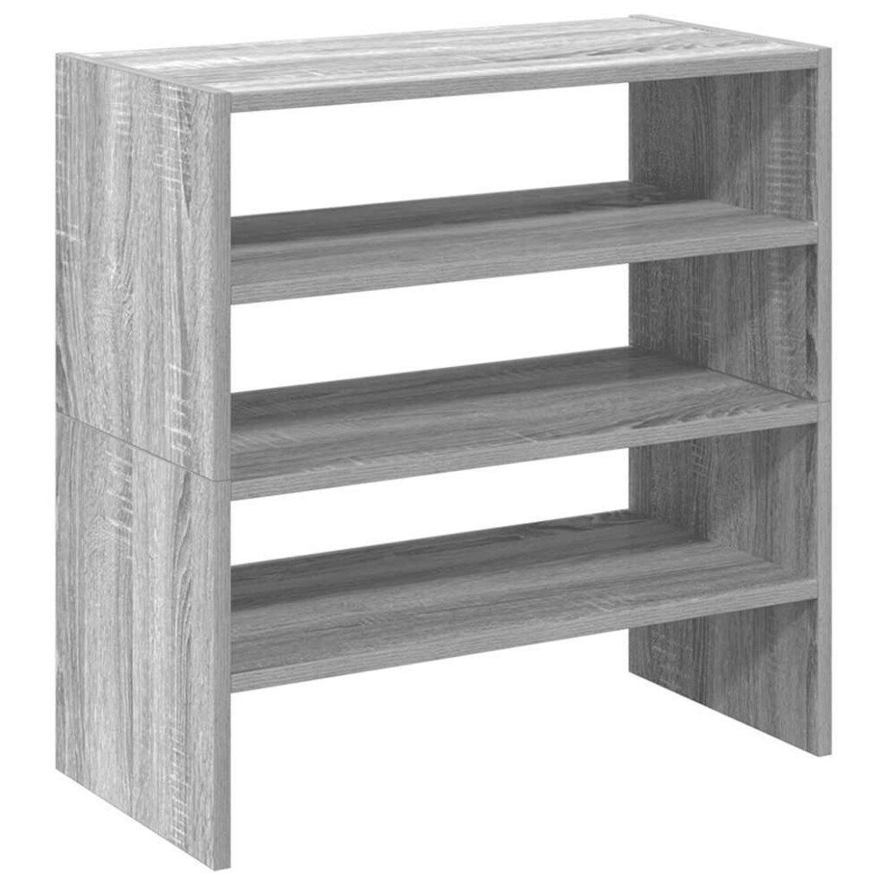 Vidaxl ( Sonoma, 2 Pcs) Shoe Racks Stackable Shoe Cabinet Shoe Storage Shelf Hallway Cupboard Grey