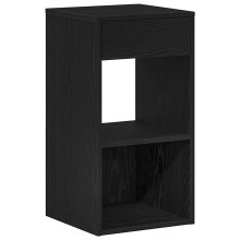 (black, 1 pcs) vidaXL Bedside Cabinet with Drawer Old Wood 35x34x66.5 cm bedside table