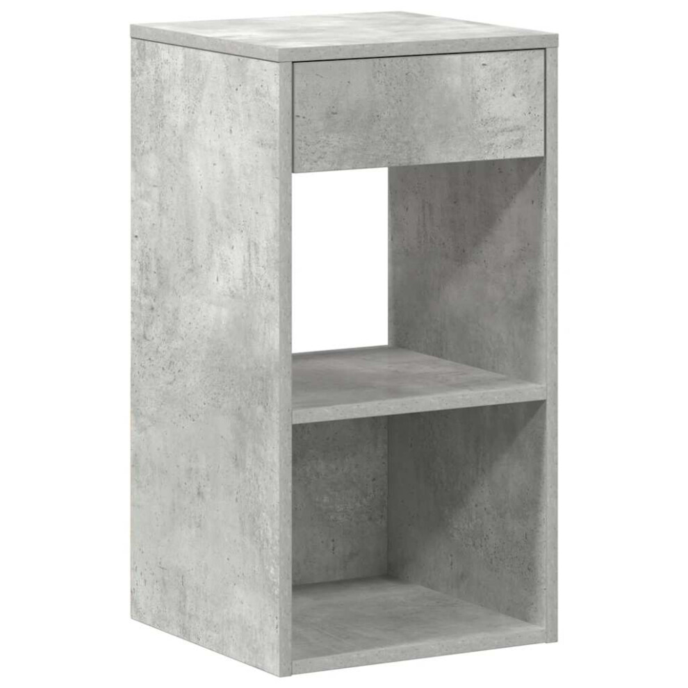 Vidaxl (Concrete Pcs) Bedside Cabinet With Drawer Old Wood 35X34x66.5 Cm Bedside Table Grey Size 1