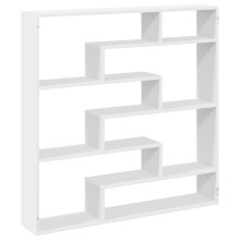 (white) vidaXL Wall Cube Shelf Floating Storage Shelf 7 Compartments Engineered Wood