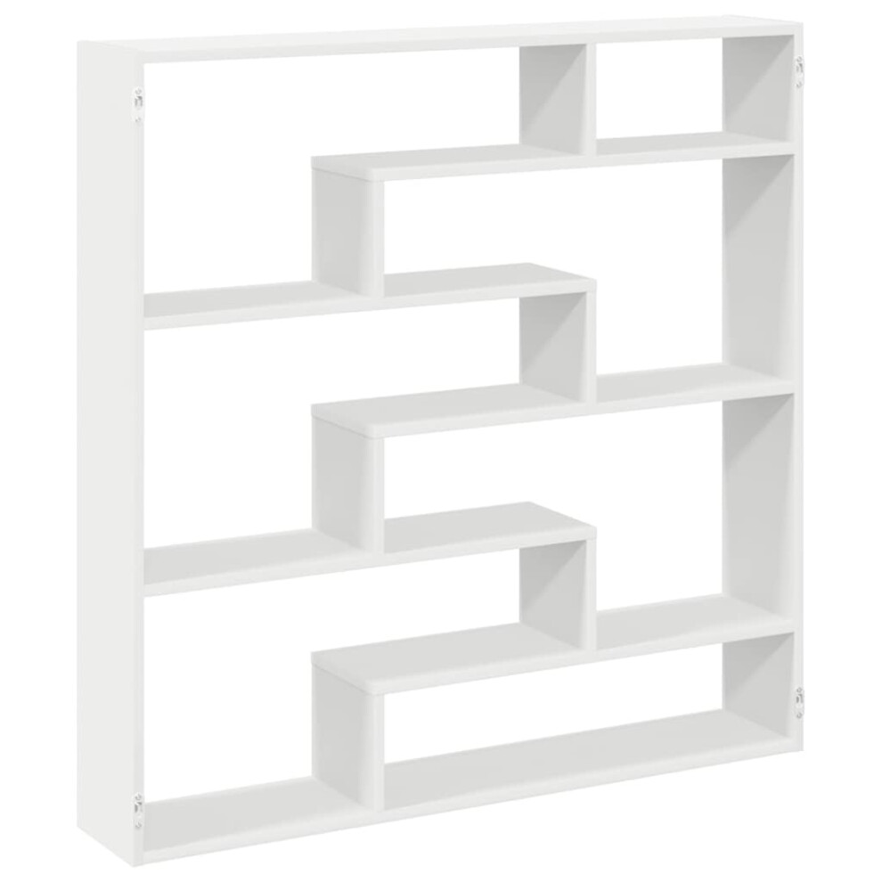 Vidaxl (White) Wall Cube Shelf Floating Storage Shelf 7 Compartments Engineered Wood White