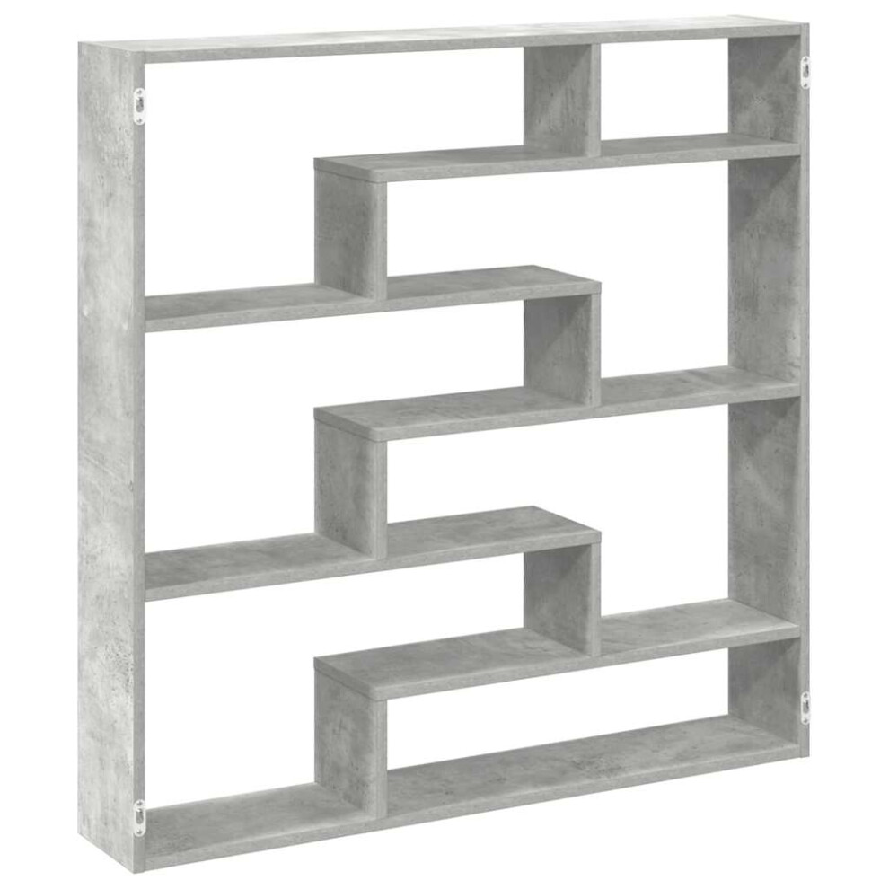 (concrete grey) vidaXL Wall Cube Shelf Floating Storage Shelf 7 Compartments Engineered Wood