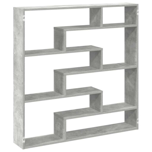 VidaXL (concrete grey) vidaXL Wall Cube Shelf Floating Storage Shelf 7 Compartments Engineered Wood 1