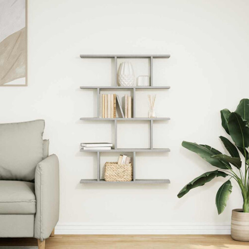 VidaXL (grey sonoma) vidaXL Wall Cube Shelf 12 Compartments Storage Floating Shelf Engineered Wood 2